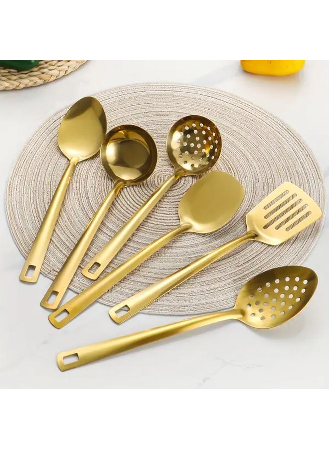 Golden 8 Piece Stainless Steel Cutlery Set Kitchen Utensils Dishwasher Safe - Image 2